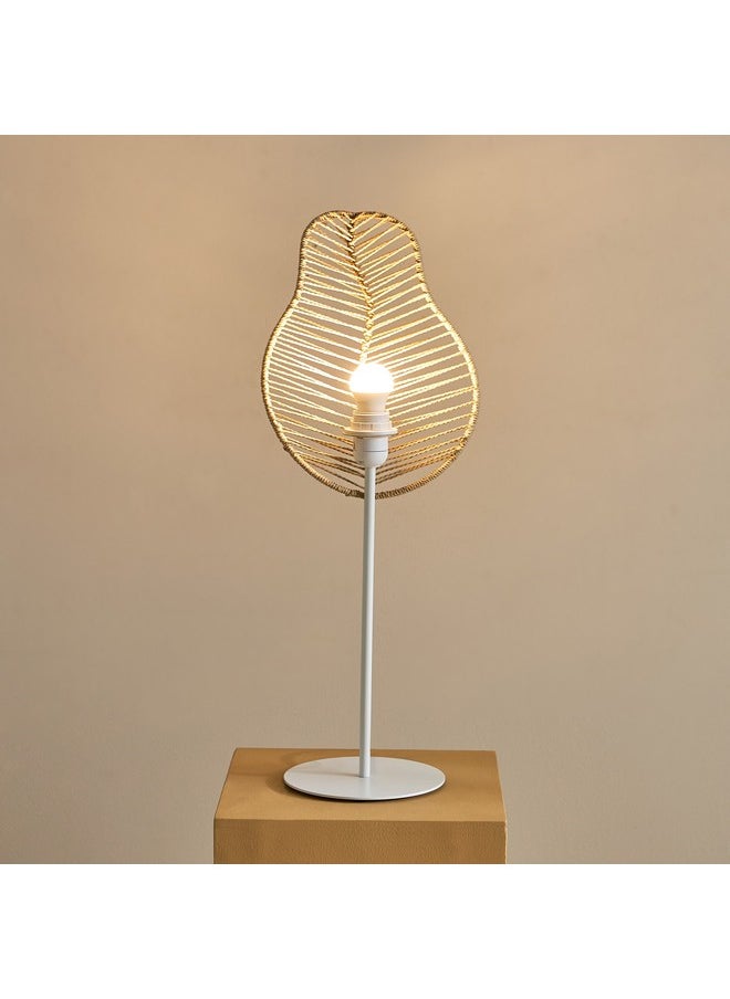 Collett E27 Metal Table Lamp with Rattan Shade 24.5 x 17.5 x 65 cm