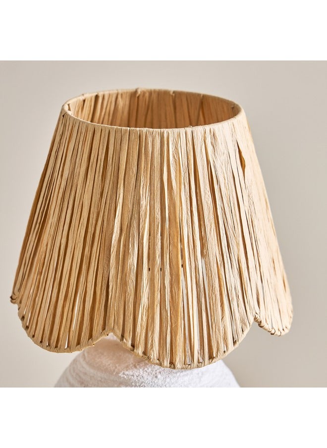 Collett E27 Paper Mache Table Lamp with Raffia Shade 23 x 23 x 35.5 cm