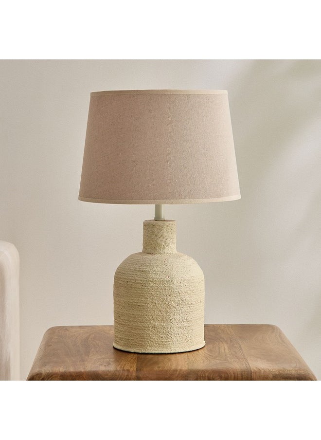 Collett Paper Mache E27 Table Lamp with Linen Shade 30 x 30 x 48.5 cm