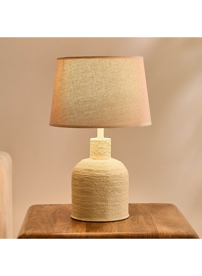 Collett Paper Mache E27 Table Lamp with Linen Shade 30 x 30 x 48.5 cm