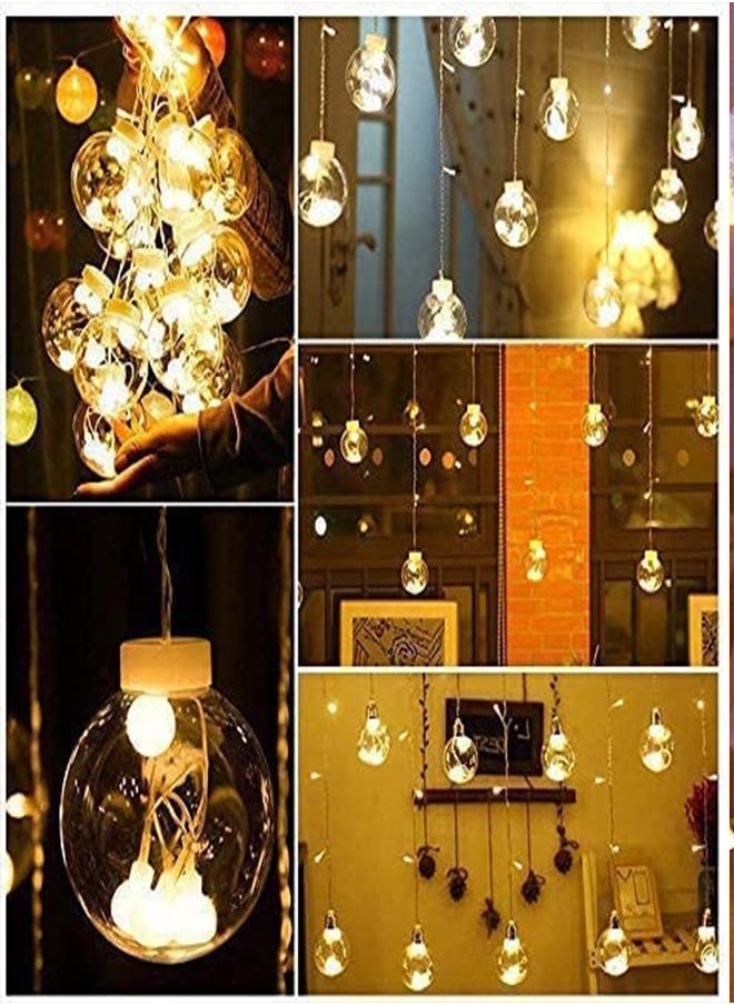 Diwali Decorations for Home with 8 Flashing Modes, Remote Control, USB and Battery Box Powered, Wish Ball Curtain Lights for Wedding Party Bedroom Home Decor