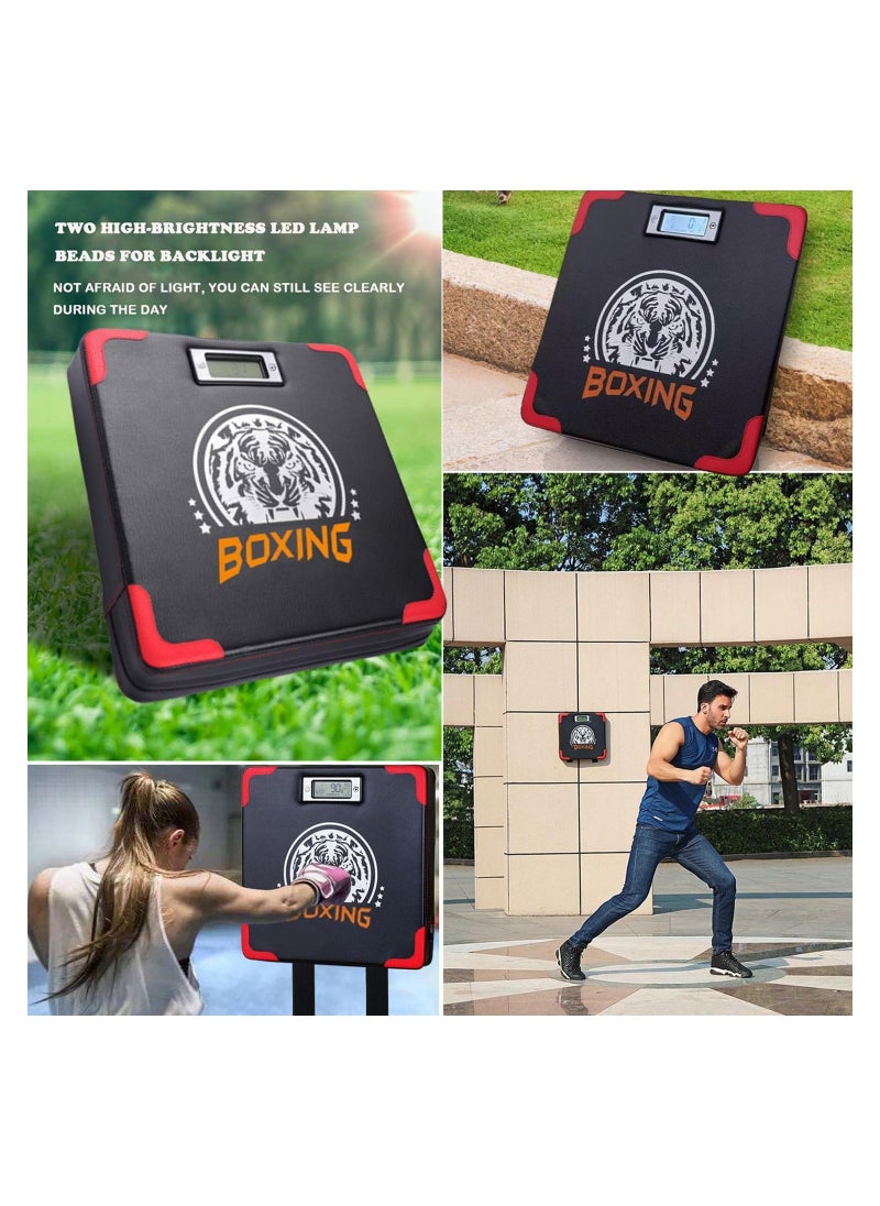 Punch Force Tester, Boxing Strength Mat, Wall Mounted Boxing Mat Used for Training Boxing, Indoor and Outdoor Boxing Strength Tester, Adjustable Height, Displaying Boxing Strength/Frequency