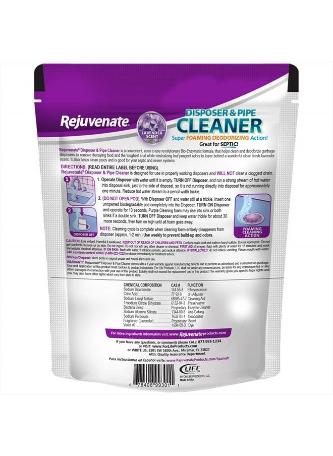 Garbage Disposal and Drain Pipe Cleaner Powerful Foaming Action and Removes Garbage Disposal Smells 6 Unit Pack Lavender Scent