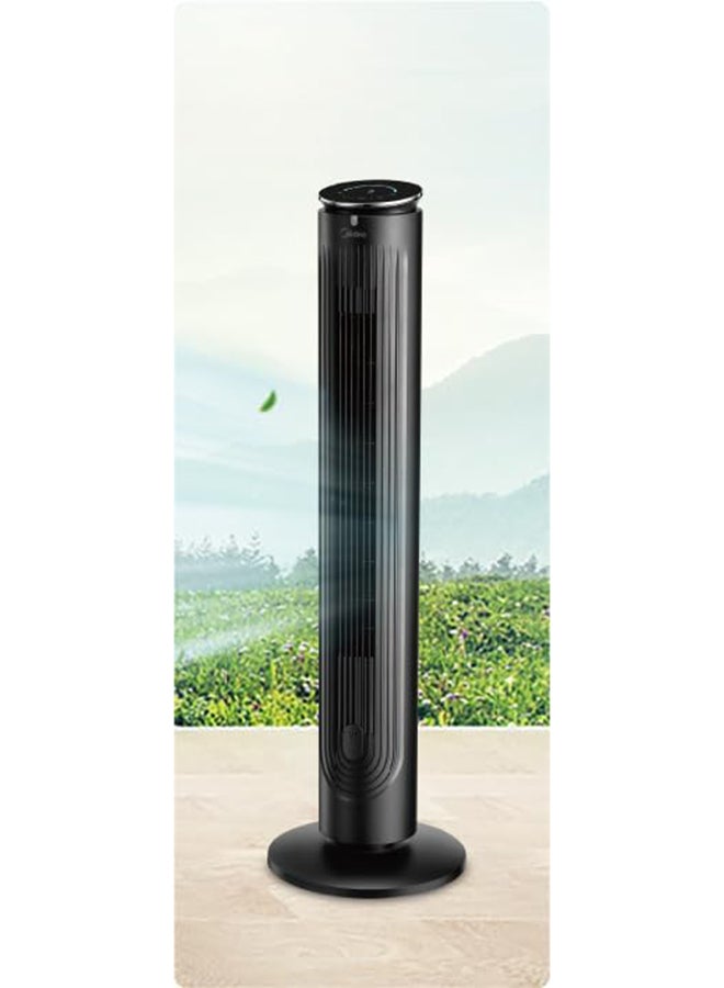 Tower Fan with Multifunction Remote Control, 3 Wind modes-Natural | Slumberous & Normal, 5 Speed Level, Oscillation function, 9 Hours Timer Perfectly Suitable for Home or Office MFZ-100R0BPK Black