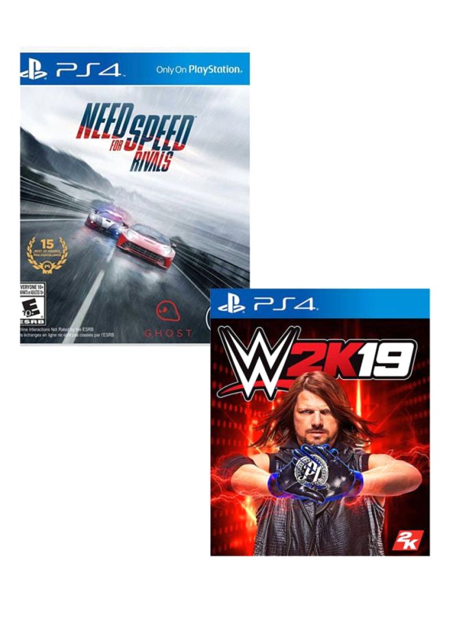 Need For Speed Rivals - Region 1 + WWE 2K19 - fighting - playstation_4_ps4