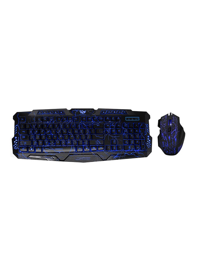 Adjustable DPI Colorful Backlit Gaming Keyboard And Mouse Black