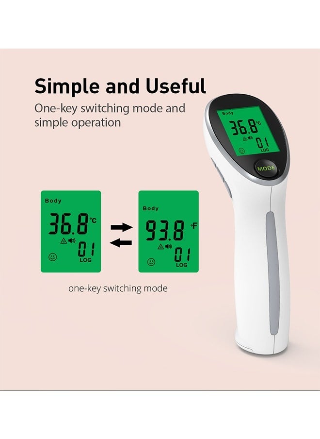 Household Medical Thermometer, No-Touch Infrared Digital Accurate Thermometer (White)