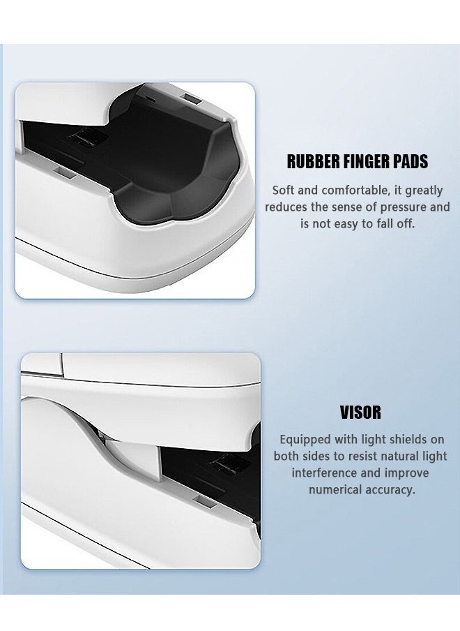 Pulse Oximeter, Blood Oxygen Meter Finger (SpO2) with Plethysmograph and Perfusion Index, Portable OLED Display (White)