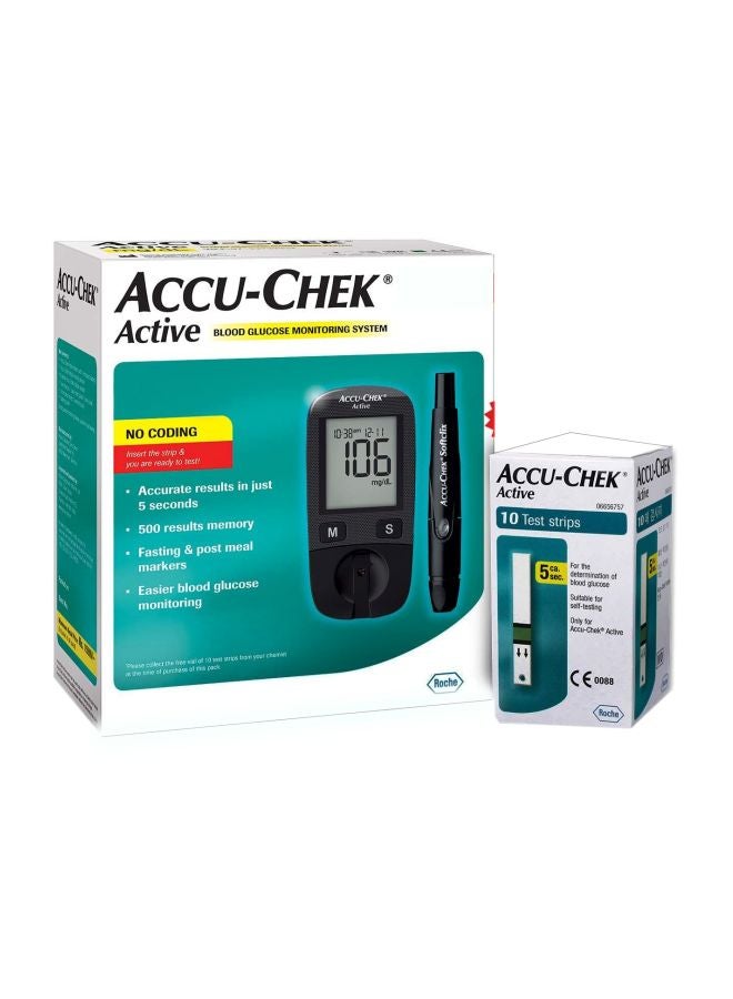 Active Blood Glucose Monitoring System With Test Strips