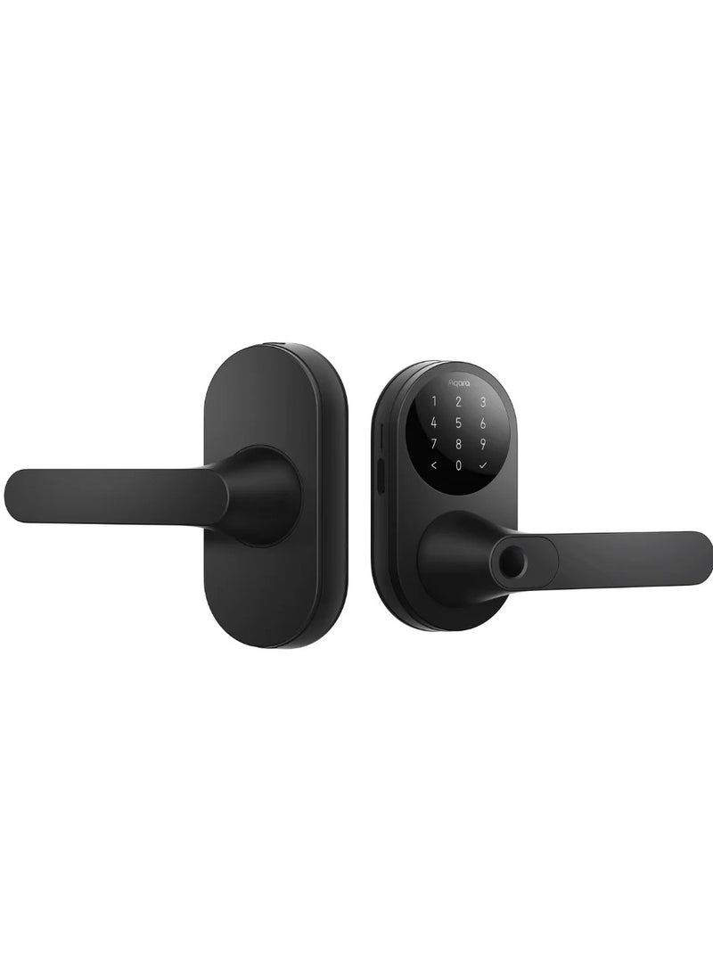 Smart Lock U300,Fingerprint Keyless Entry Door Lock with Handle, Matter Over Thread with Apple Home Keys,Touchscreen Keypad,Smart Lever Lock Supports Apple Home, Alexa,Google, IFTTT-Black