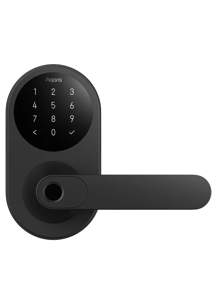 Smart Lock U300,Fingerprint Keyless Entry Door Lock with Handle, Matter Over Thread with Apple Home Keys,Touchscreen Keypad,Smart Lever Lock Supports Apple Home, Alexa,Google, IFTTT-Black