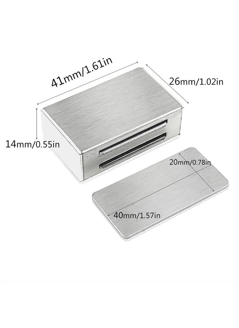 4 Pack Magnetic Door Locks Strong Cabinet Door Magnetic Lock Stainless Steel Kitchen Magnetic Lock