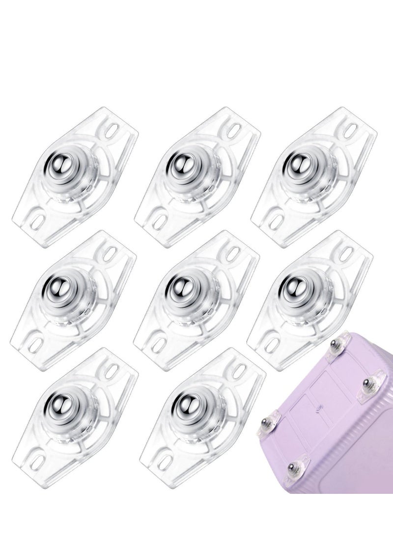 Self Adhesive Universal Wheels, 16Pack Clear Caster Wheels Swivel Wheels, 360° Rotation Stainless Steel Sticky Pulley for Bins Bottom Storage Box Furniture Trash Can, 20KG Load Capacity