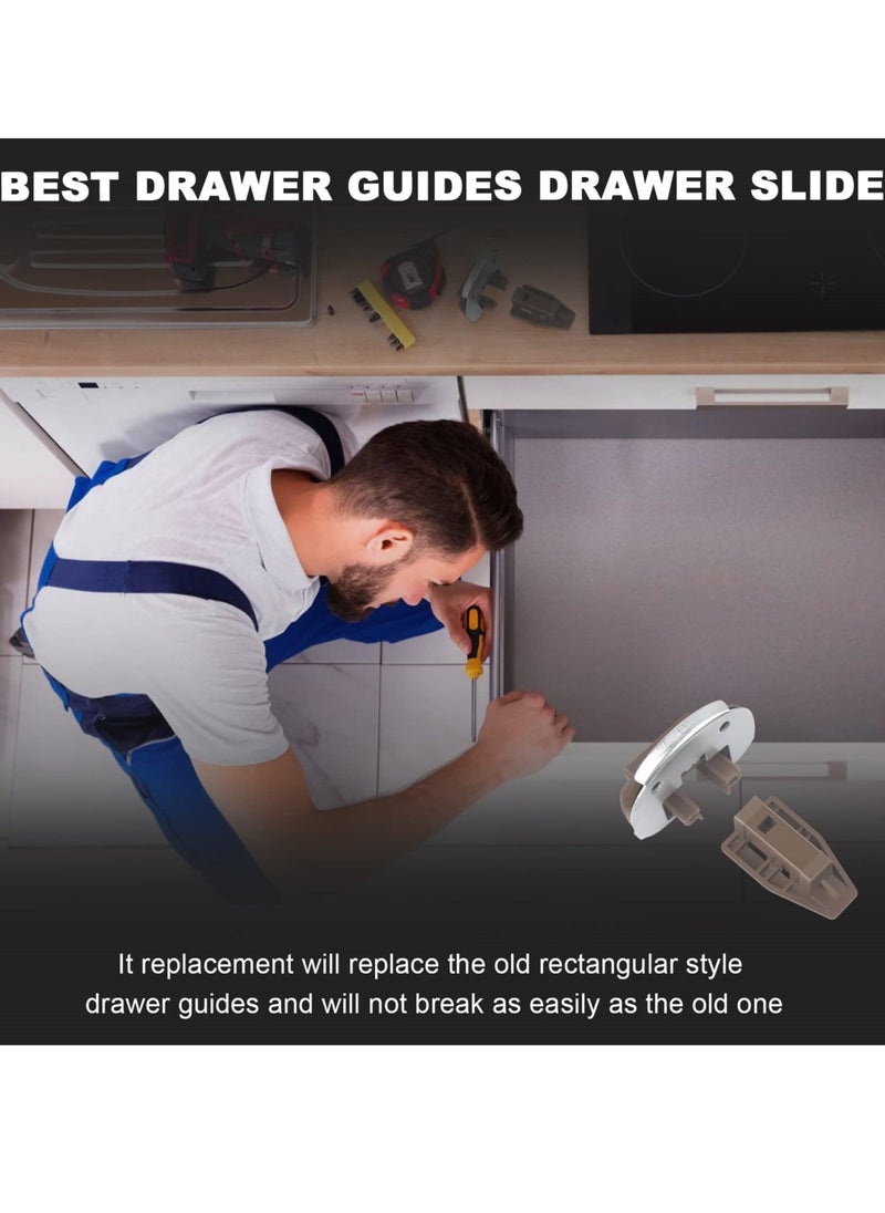 Drawer Guide Kit - Compatible with Rite-Trak II Model 168, 5 Sets of Dresser Drawer Slides with Metal Backing and Drawer Stop Roller