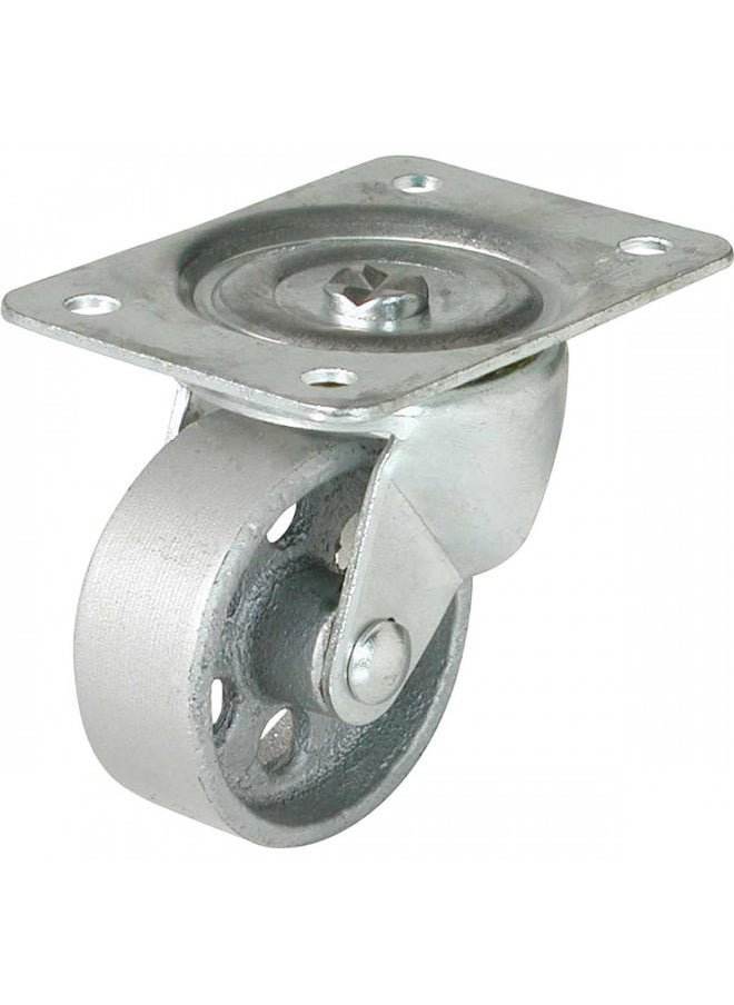 Shepherd Hardware 9174 2-Inch Cast Iron Swivel Plate Caster, 125-lb Load Capacity,Silver