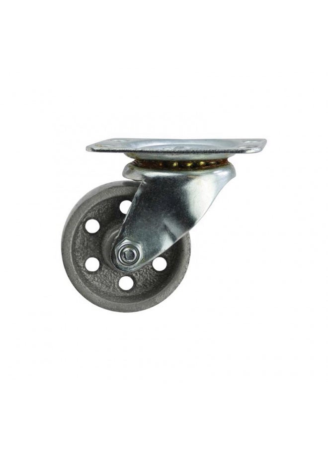 Shepherd Hardware 9174 2-Inch Cast Iron Swivel Plate Caster, 125-lb Load Capacity,Silver