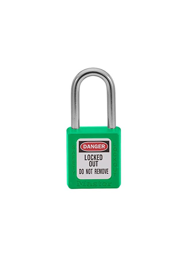 Master Lock 410GRN Lockout Tagout Safety Padlock with Key Green 0.25 in. Shackle Diameter