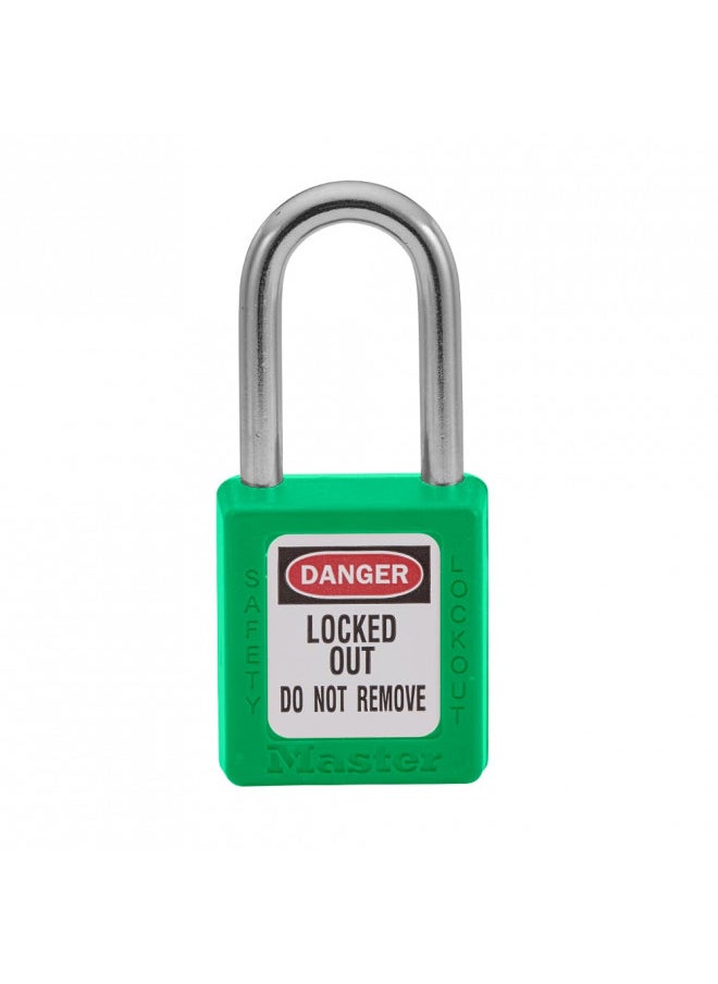 Master Lock 410GRN Lockout Tagout Safety Padlock with Key Green 0.25 in. Shackle Diameter