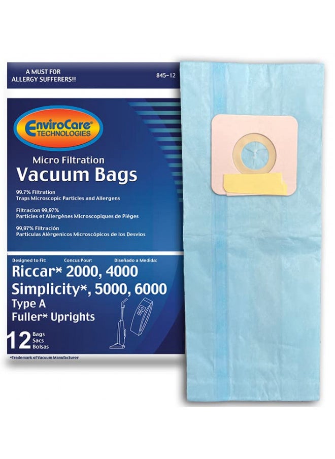 EnviroCare Replacement Micro Filtration Vacuum Cleaner Dust Bags made to fit Carpet Pro Uprights CPU 12 Pack