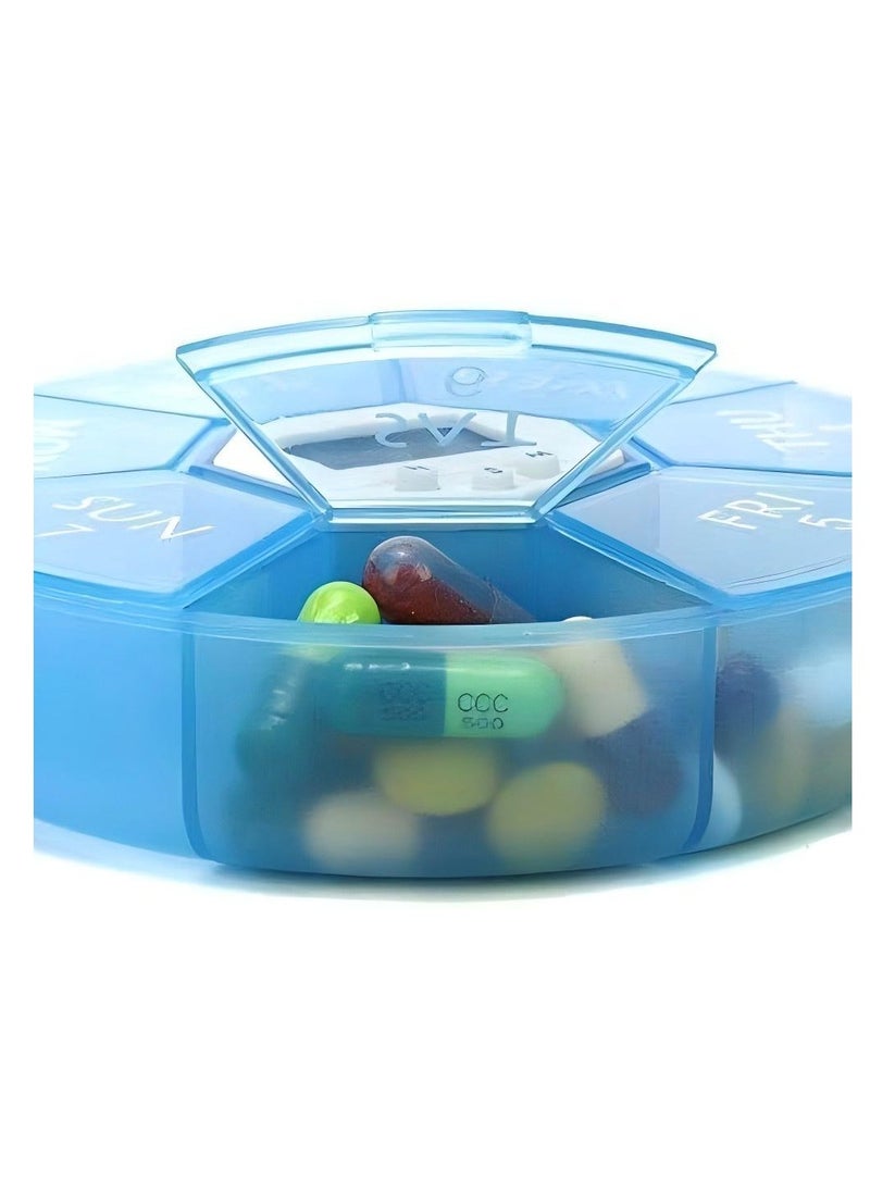 Weekly Pill Organizer Electronic 7 Day Pill Box with 4 Alarm Reminders Travel Pills Containers Daily Pill Planner Box