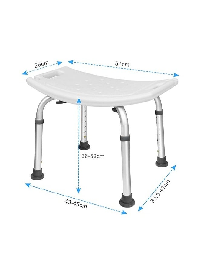 Shower Chair Stool Adjustable Nonslip Bathing Bench for Elderly & Disabled