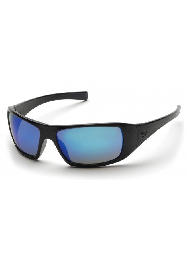 Pyramex Safety-SB5665D Goliath Safety Eyewear, Black Frame, Ice Blue Mirror Lens