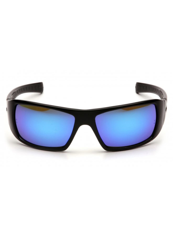 Pyramex Safety-SB5665D Goliath Safety Eyewear, Black Frame, Ice Blue Mirror Lens