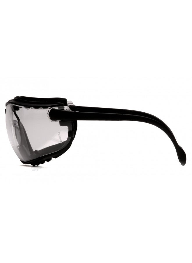 Pyramex V2G Safety Glasses, Black Frame/Clear Anti-Fog Lens