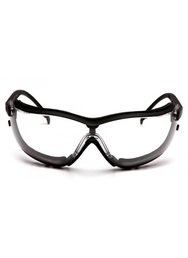 Pyramex V2G Safety Glasses, Black Frame/Clear Anti-Fog Lens