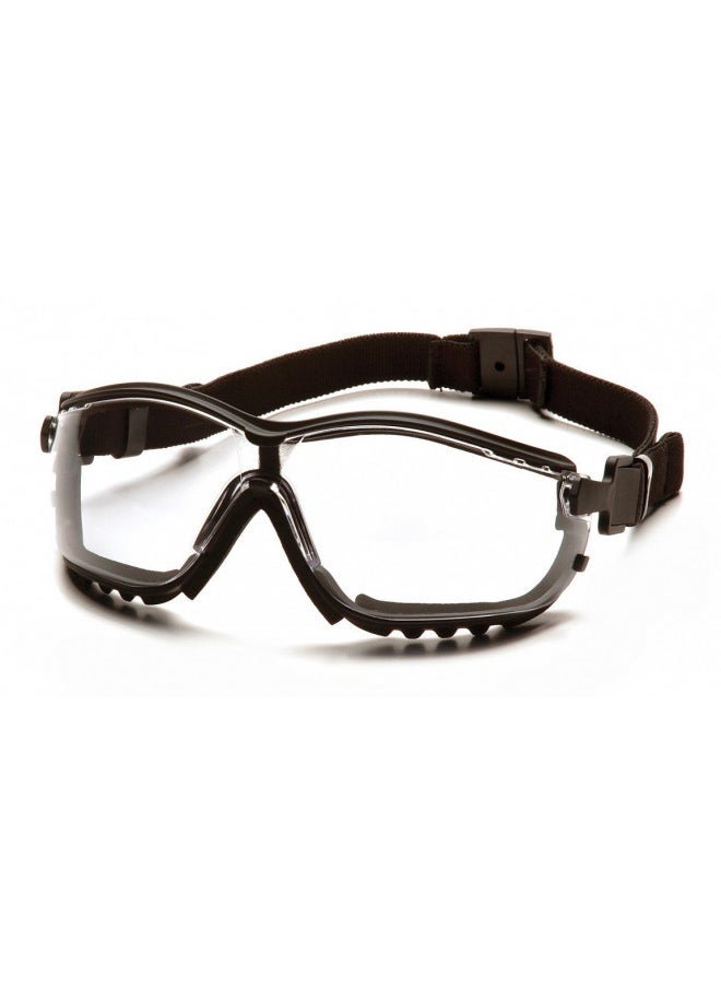 Pyramex V2G Safety Glasses, Black Frame/Clear Anti-Fog Lens