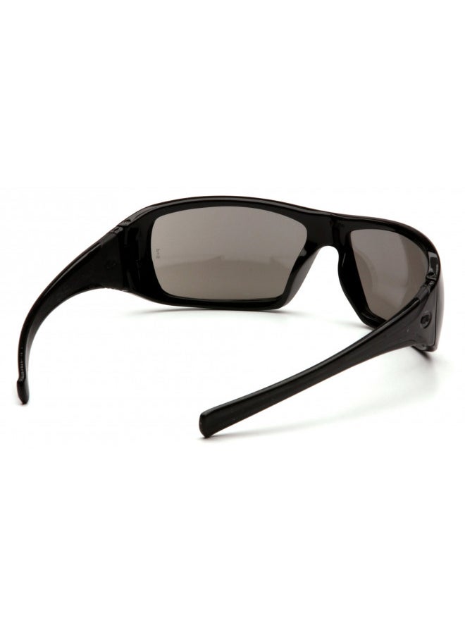 Pyramex Goliath Safety Eyewear, Black Frame, Silver Mirror Lens