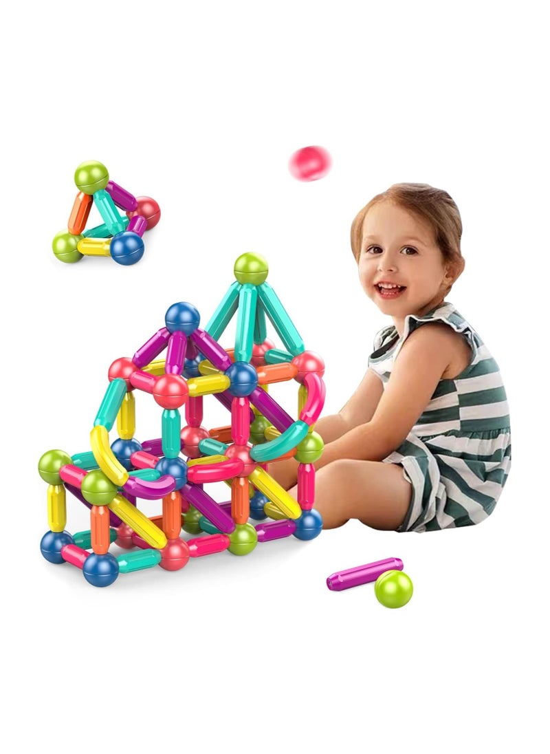 STEM Magnetic Stacking Toys for Kids | 40-Piece Balls & Rods Building Set | Educational Magnetic Sticks & Blocks | Fun for Boys & Girls