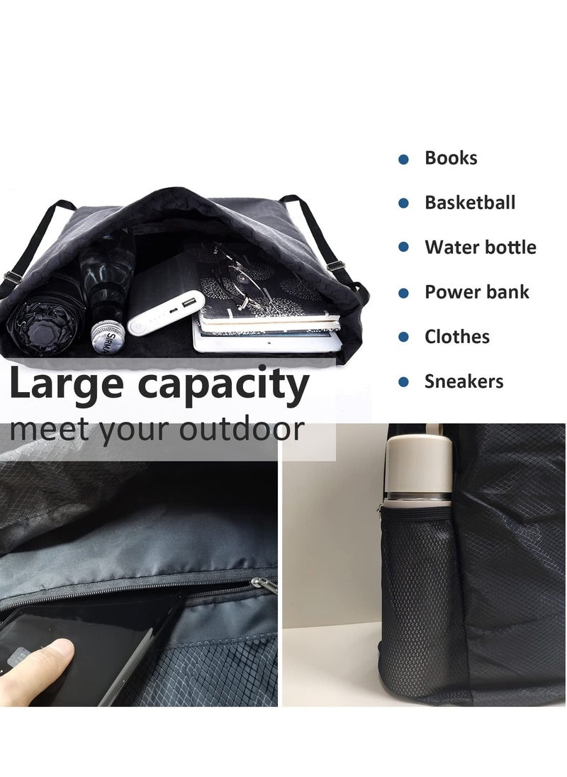 Sports Gym Bag, Drawstring Waterproof Bags,Oxford fabric Backpack Bags for men and women, for Sports School Beach Holidays Swimming Trave, 40*48cm