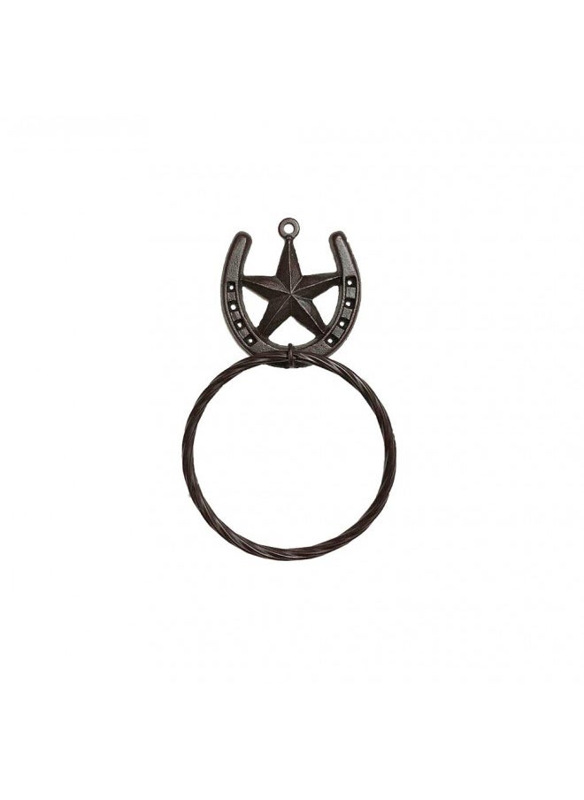 Treasure Gurus Texas Barn Star Western Decor Horseshoe Bath Towel Ring