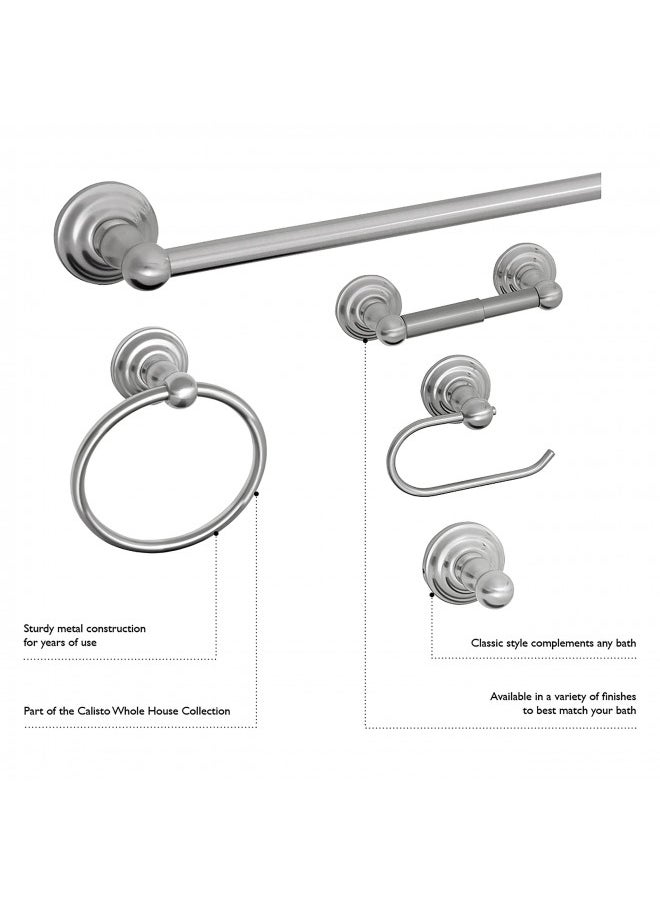 Design House 538348 Calisto Wall Mounted Towel Bar Accessory, Satin Nickel, 30-inch