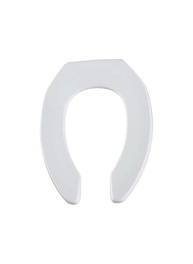 BEMIS 1955CT Commercial Heavy Duty Open Front Toilet Seat will Never Loosen & Reduce Call-backs, ELONGATED, Plastic, White