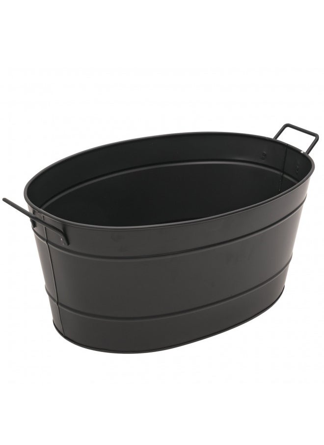 Achla Designs Black Oval Galvanized Steel Tub