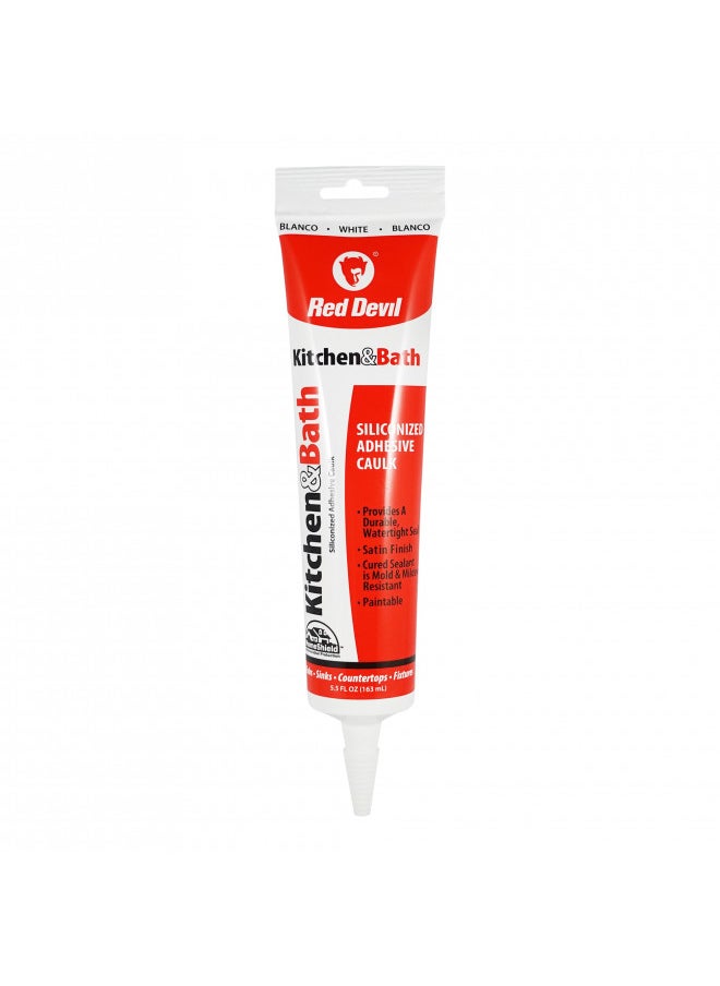 Red Devil 0405 Duraguard Kitchen & Bath Siliconized Acrylic Caulk, 5.5 oz, White