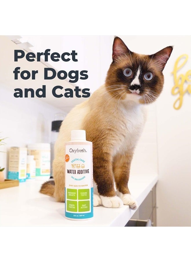 Premium Pet Dental Care Solution Pet Water Additive: Best Way to Eliminate Bad Dog Breath and Cat Bad Breath - Fights Tartar & Plaque - So Easy, Just Add to Water! Vet Recommended 16 oz.