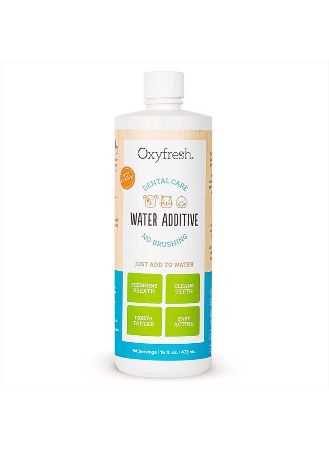 Premium Pet Dental Care Solution Pet Water Additive: Best Way to Eliminate Bad Dog Breath and Cat Bad Breath - Fights Tartar & Plaque - So Easy, Just Add to Water! Vet Recommended 16 oz.