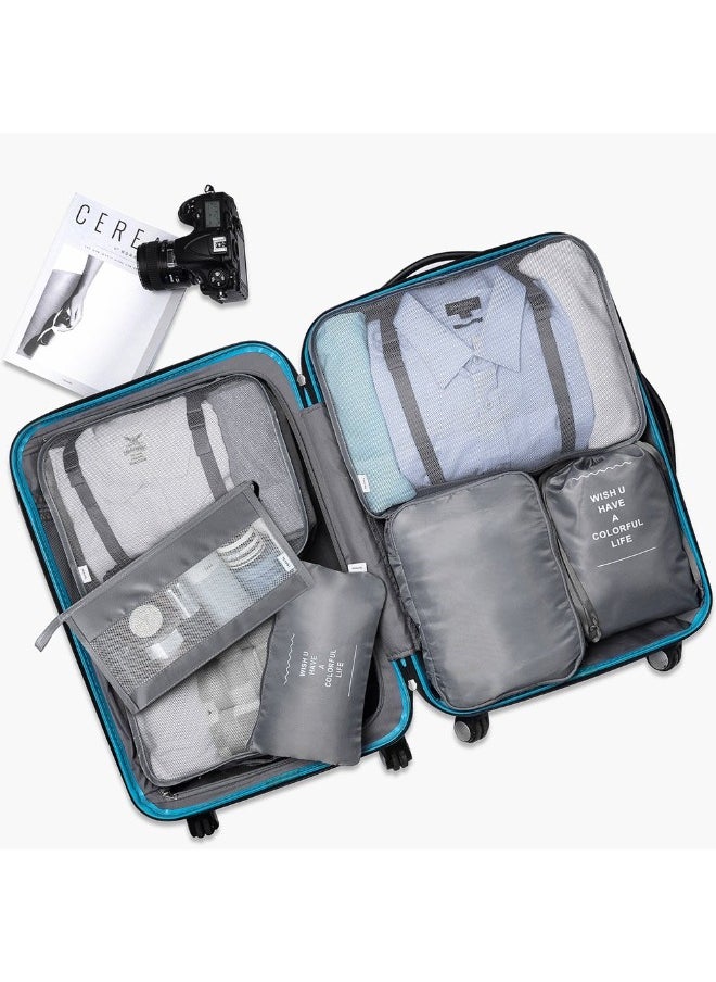 Packing Cubes 7 Pieces, Grey, One Size