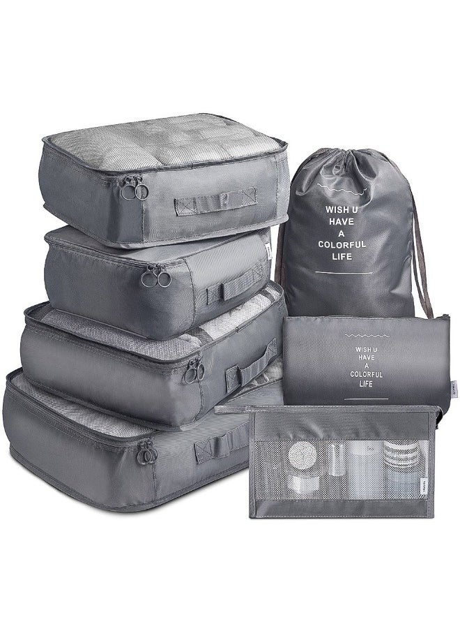 Packing Cubes 7 Pieces, Grey, One Size