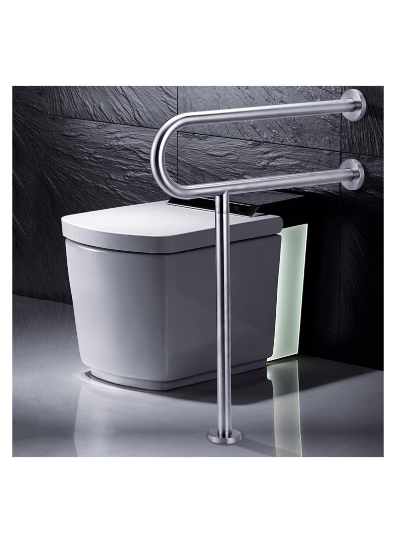 Handicap Rails, Grab Bar, Toilet Rail Bathroom Support for Elderly Bariatric Disabled, Stainless Steel, Safety Hand Railing Guard Frame Shower Assist Aid Handrails Hand Grips