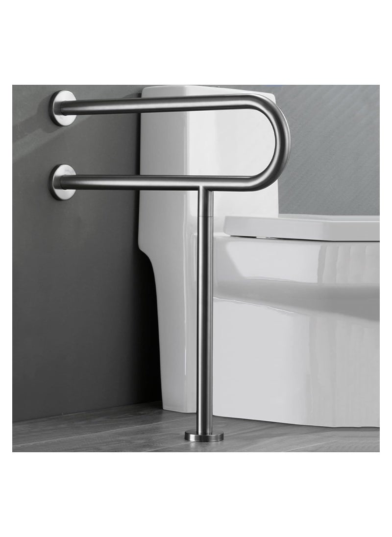 Handicap Rails, Grab Bar, Toilet Rail Bathroom Support for Elderly Bariatric Disabled, Stainless Steel, Safety Hand Railing Guard Frame Shower Assist Aid Handrails Hand Grips