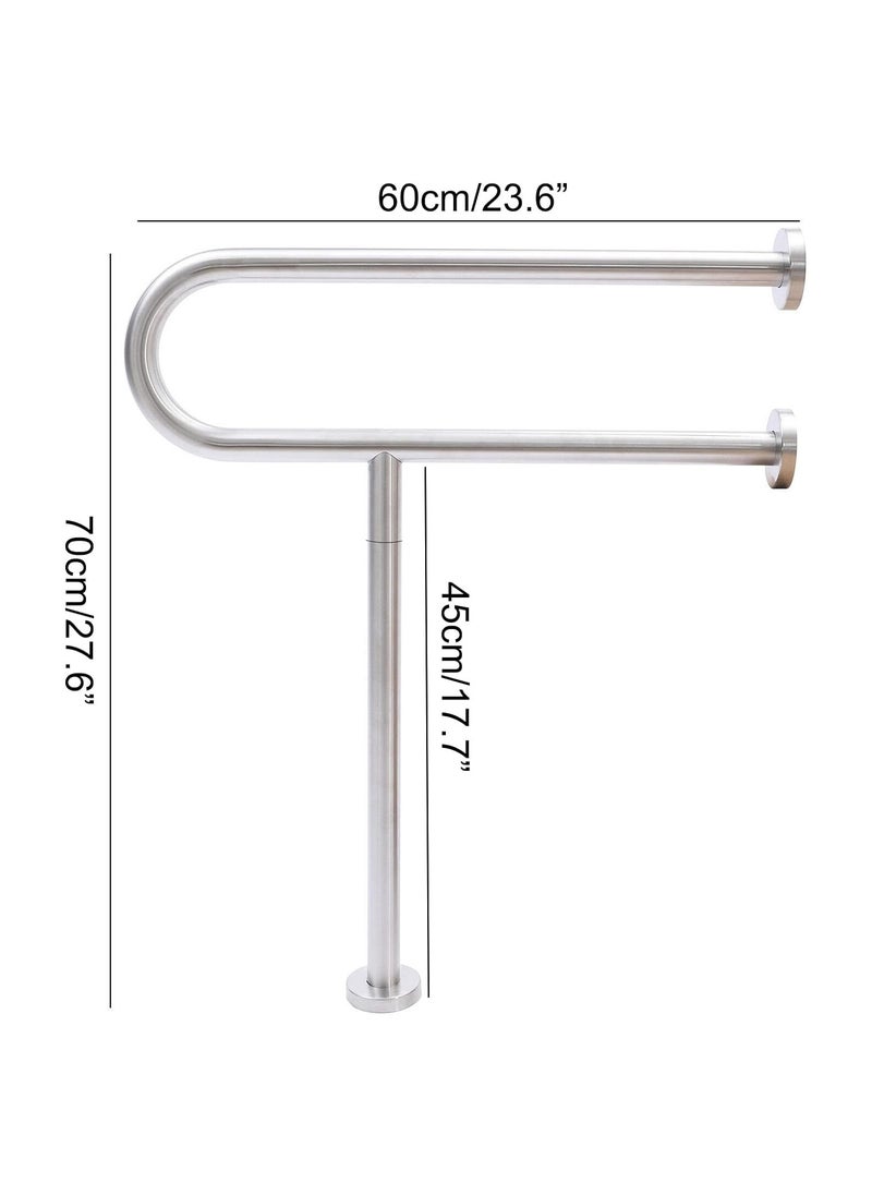 Handicap Rails, Grab Bar, Toilet Rail Bathroom Support for Elderly Bariatric Disabled, Stainless Steel, Safety Hand Railing Guard Frame Shower Assist Aid Handrails Hand Grips