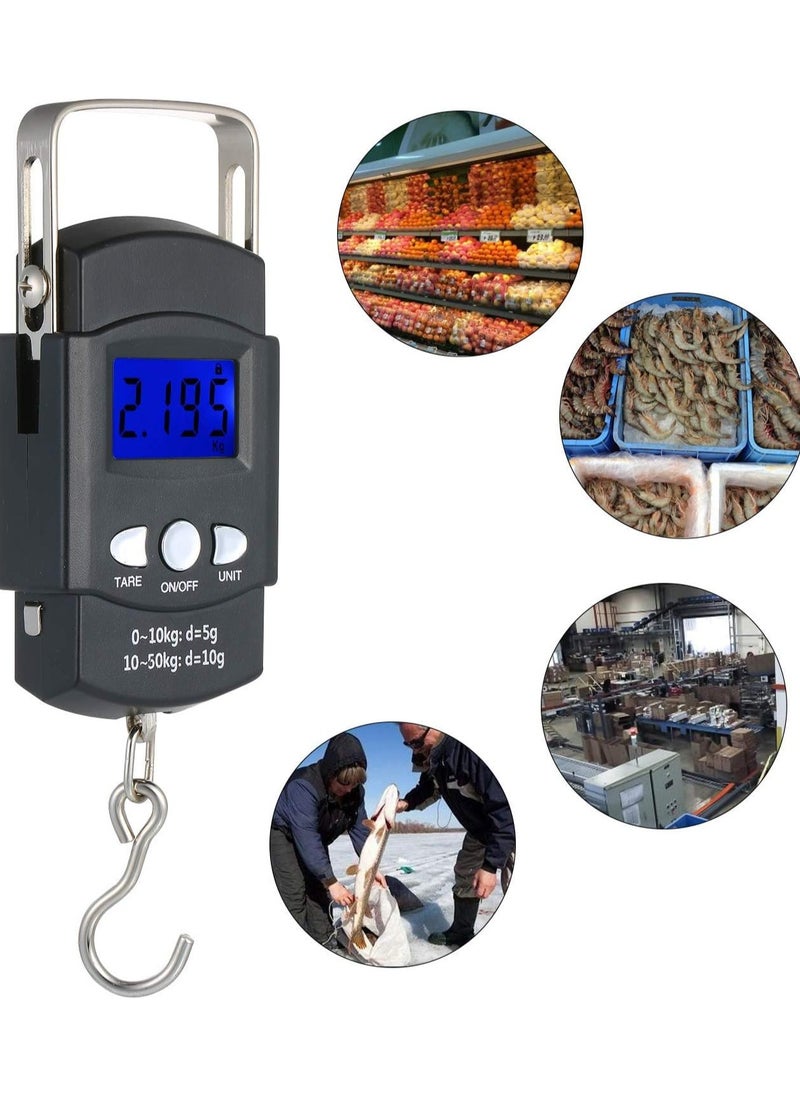 Portable Luggage Scale, 50kg Electronic Digital Suitcase Travel Bag Hanging Weighing Scale, Luggage Scale with Automatic Reading.