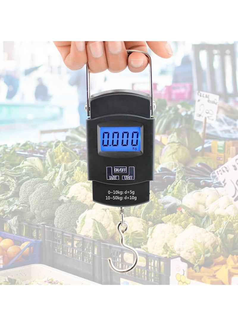 Portable Luggage Scale, 50kg Electronic Digital Suitcase Travel Bag Hanging Weighing Scale, Luggage Scale with Automatic Reading.