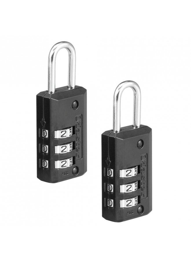 Master Lock Set Your Own Combination Luggage Lock, 2 count (Pack of 1), Black