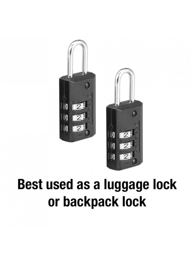 Master Lock Set Your Own Combination Luggage Lock, 2 count (Pack of 1), Black