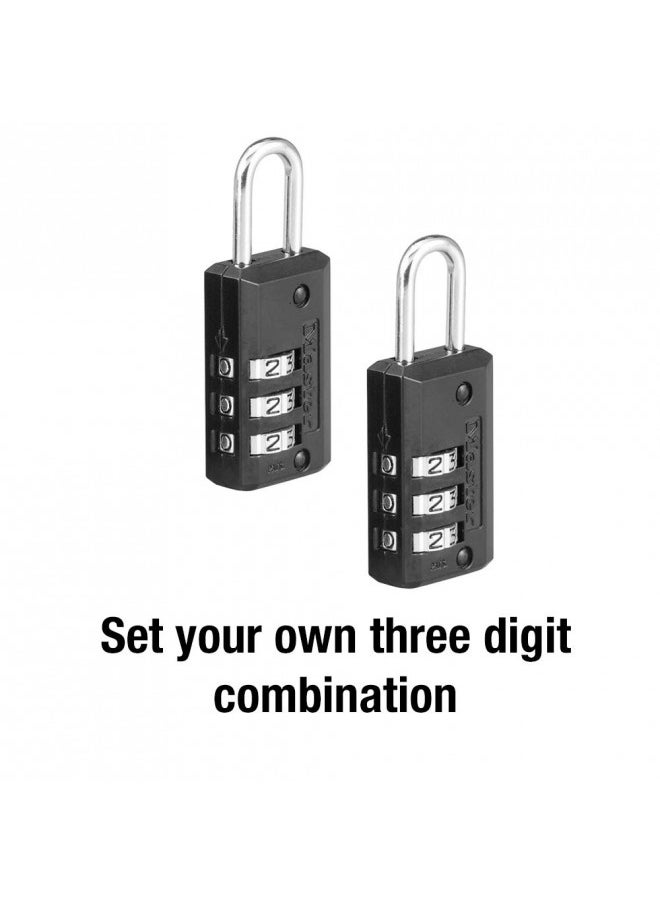 Master Lock Set Your Own Combination Luggage Lock, 2 count (Pack of 1), Black